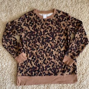 Animal print crew neck sweatshirt